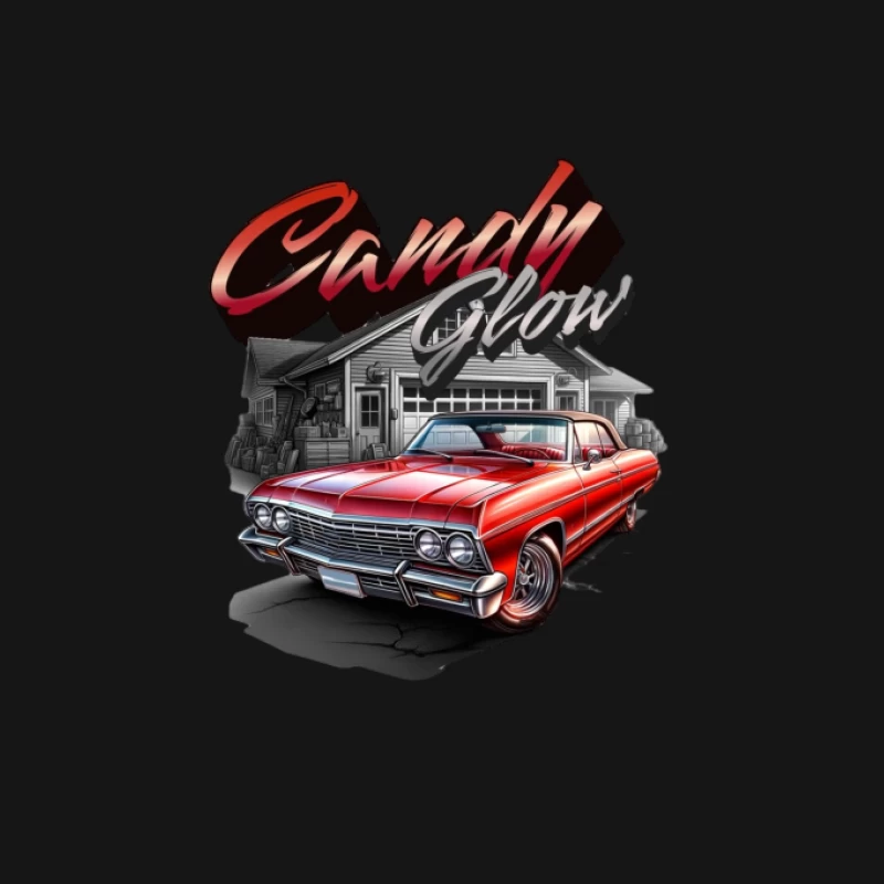 Candy-Lackauto vor Garage Herren T-Shirt