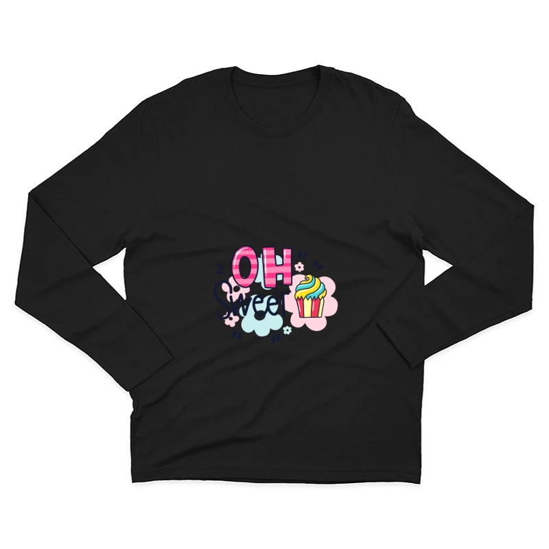 Motif sucré avec cupcake Homme Manches Longues T-Shirt