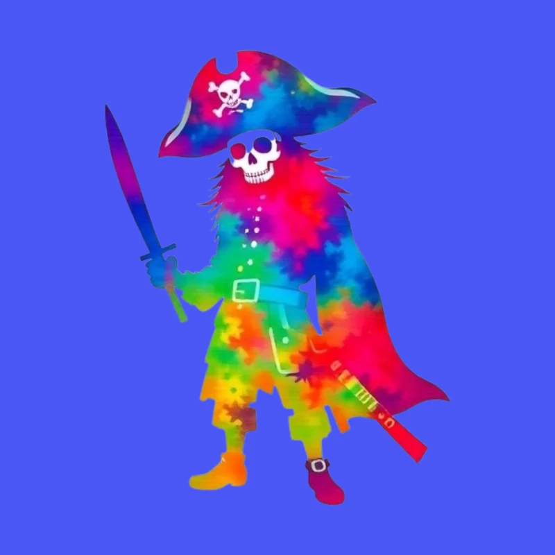 Colorful Pirate Skeleton with Sword Pin
