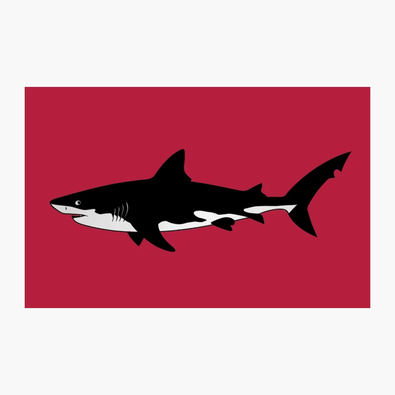 Sleek Shark Silhouette: Ocean Predator Illustration Travel Mug