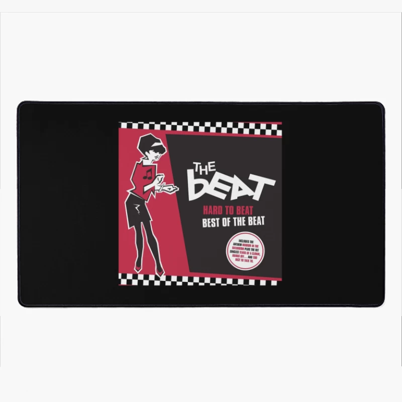 "Hard to Beat: Best of The Beat" Ska Music Album Cover with Red and Black Design Desk Mat