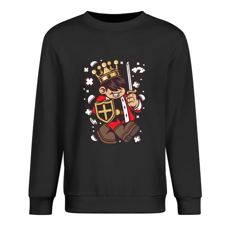 Guerrier couronné avec épée et bouclier Homme Sweat-shirt à enfiler