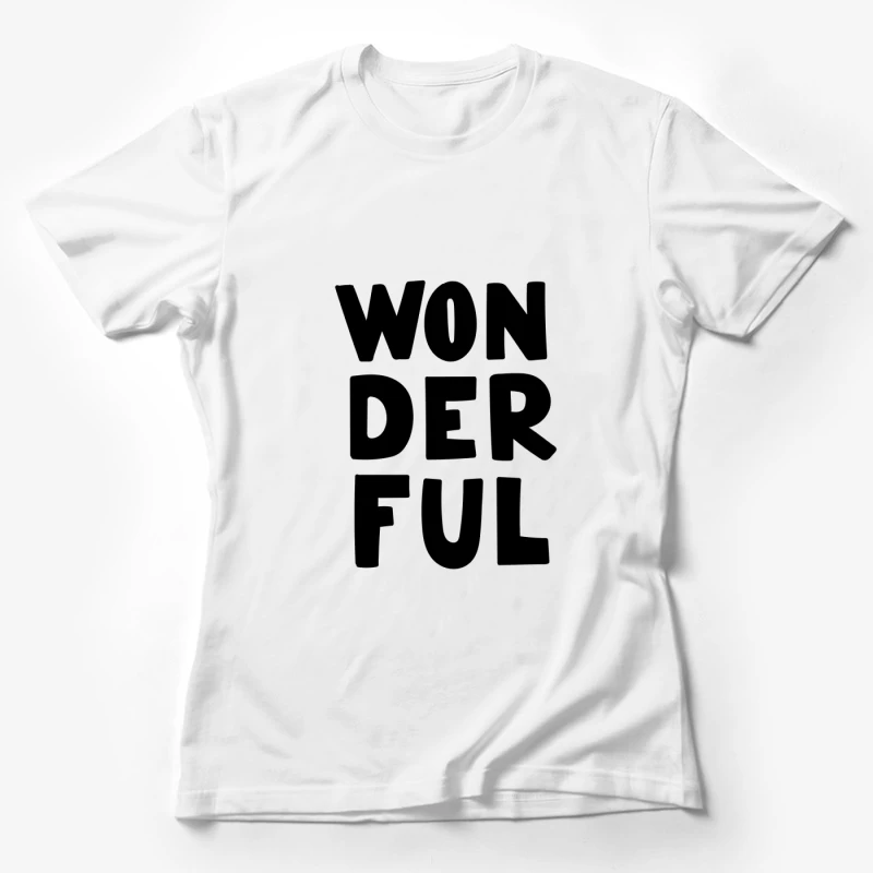 Design typographique 'Wonderful' noir Femme T-Shirt