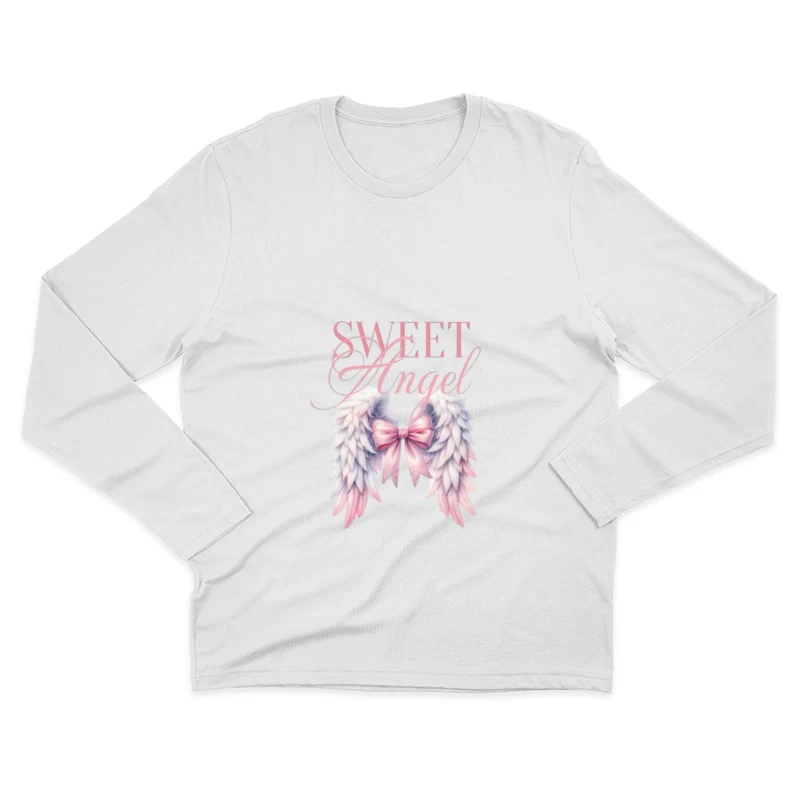 Ange Doux avec Ailes et Nœud Homme Manches Longues T-Shirt