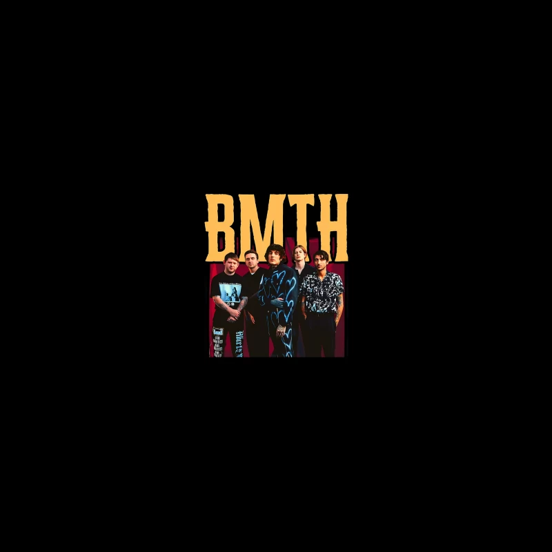 Bring Me The Horizon Band Promotional Photo With Yellow Text Coffee Mug