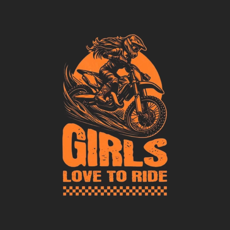 Girls Love to Ride - Motocross Racing Design Male Pullover Sweatshirt