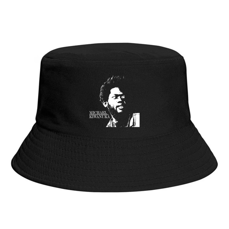 Black and White Line Art Portrait of Michael Kiwanuka Bucket Hat