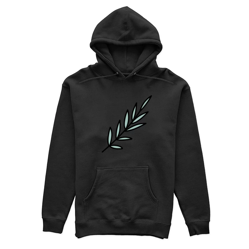 Branche minimaliste avec feuilles vertes Femme Sweat à capuche