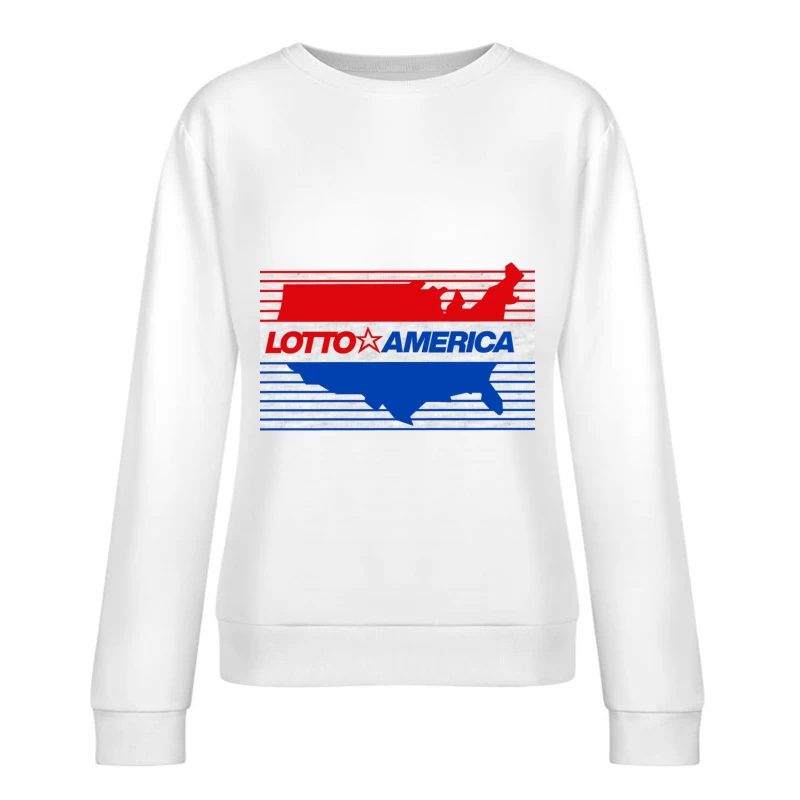 Lotto America Patriotic Logo Design with USA Map Female Pullover Sweatshirt