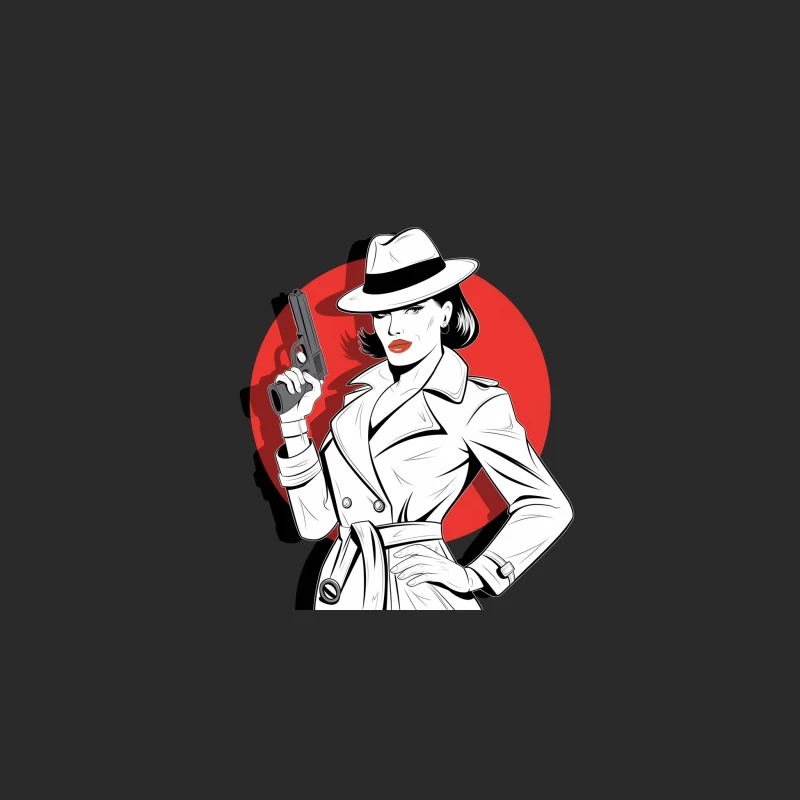 Stylish Femme Fatale in Film Noir Setting Baseball Cap