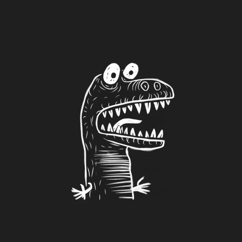 sketch dinosaur cartoon monster teeth creature Male Tank Top