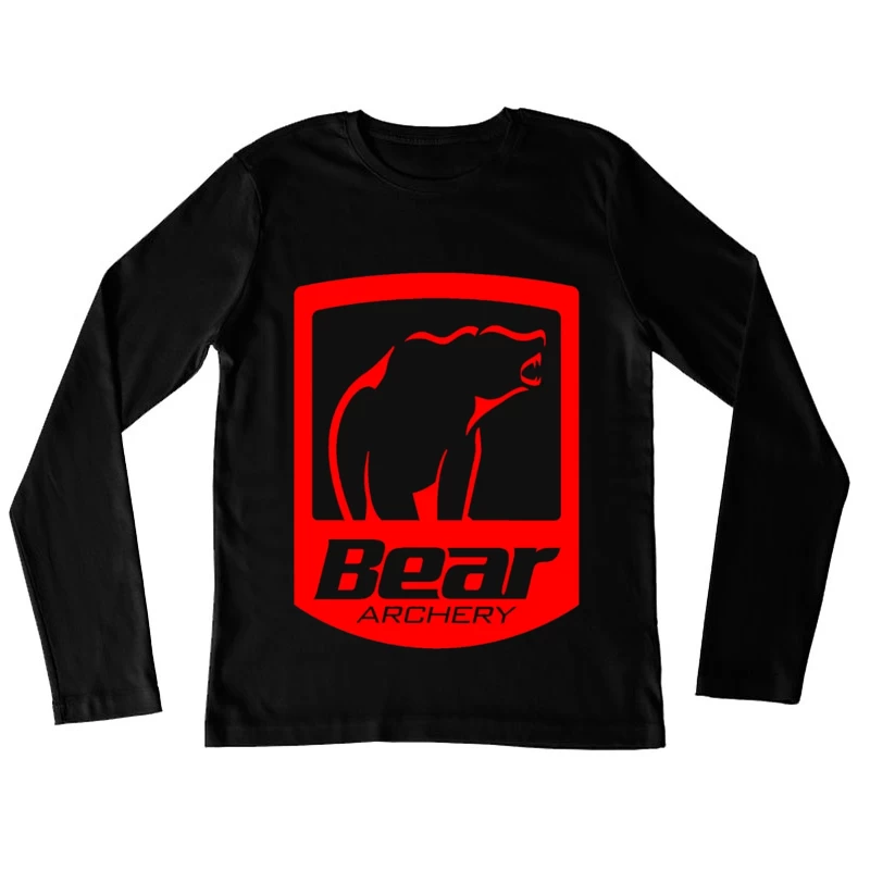 Bear Archery Company Red Logo Design Female Long Sleeve T-Shirt