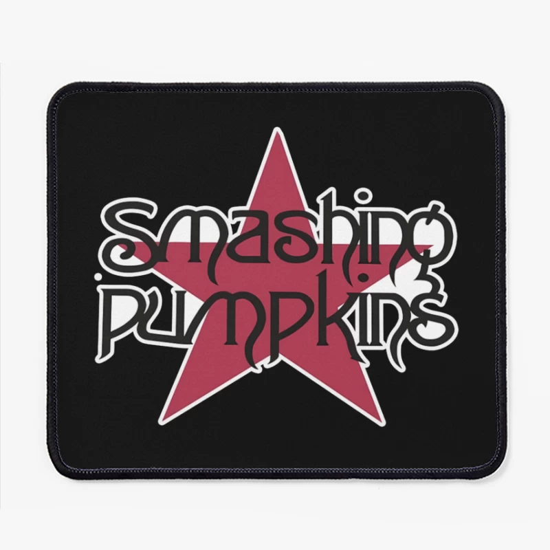 Smashing Pumpkins Alternative Rock Band Logo with Red Star Mouse Pad