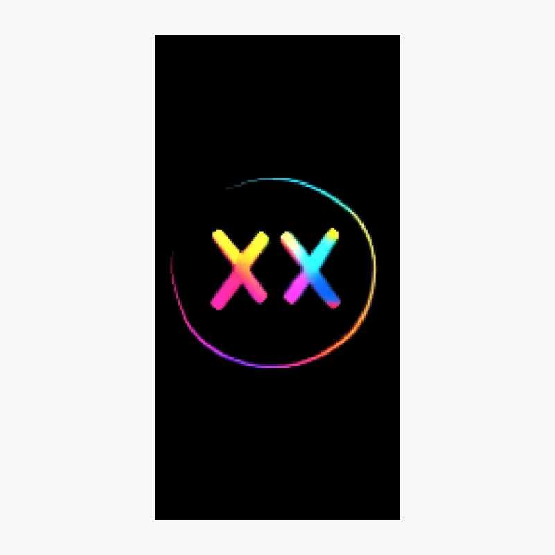 Neon Colorful XX Smiley Face Logo iPhone Case