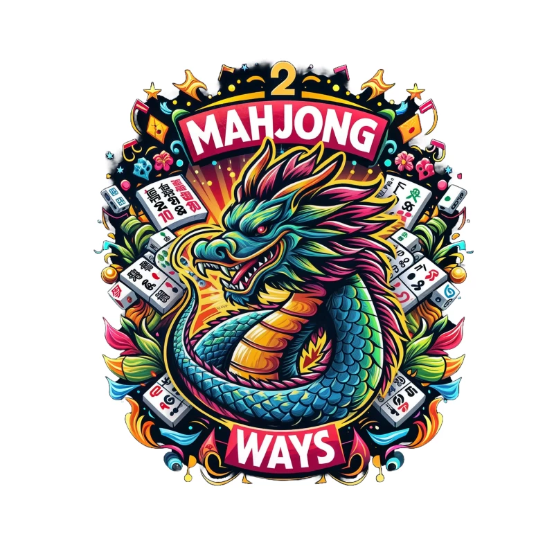 Majestic Dragon with Mahjong Tiles Throw Pillow
