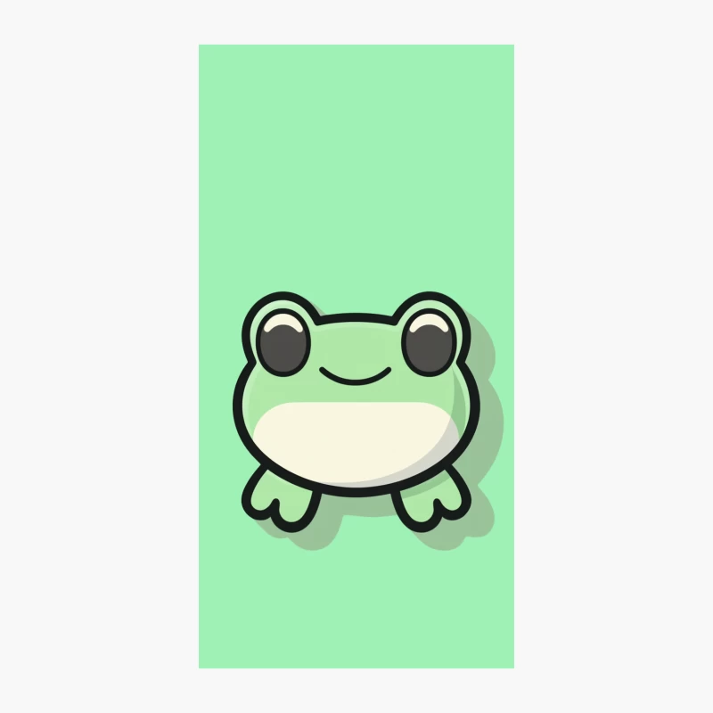 Cute Green Cartoon Frog Icon iPhone Case