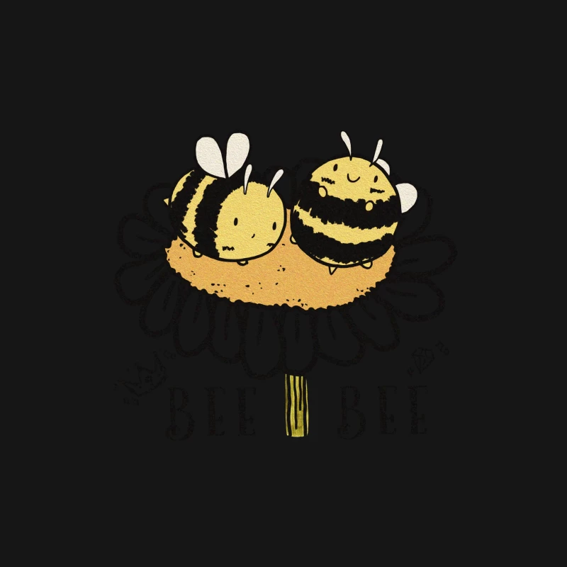 Süße Bienen auf Blume Herren T-Shirt