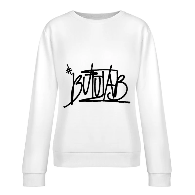 Graffiti-Stil Schriftzug Damen Pullover Sweatshirt