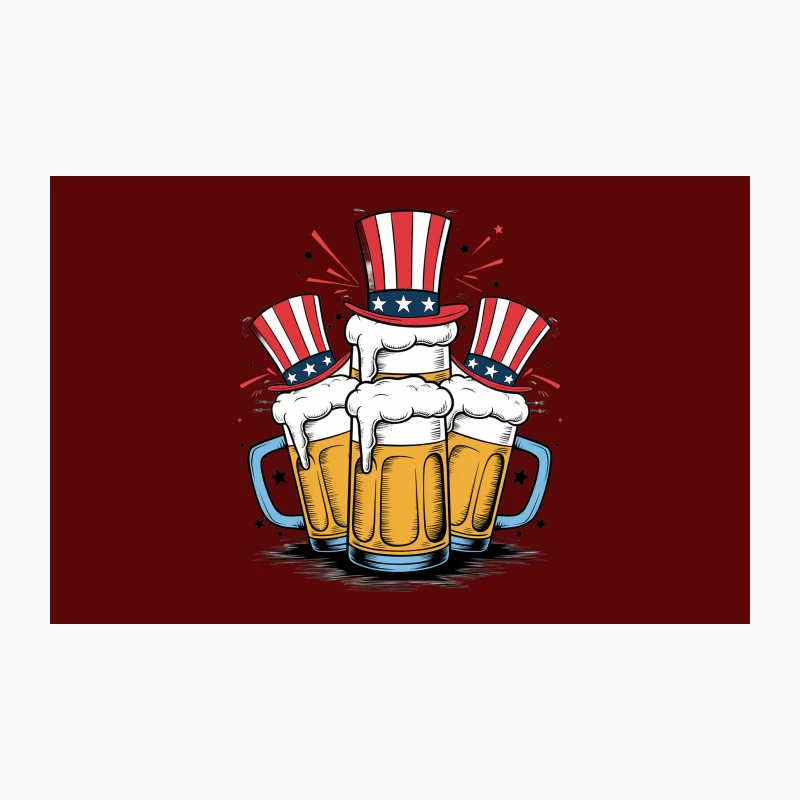 Patriotic American Beer Celebration for Independence Day Travel Mug