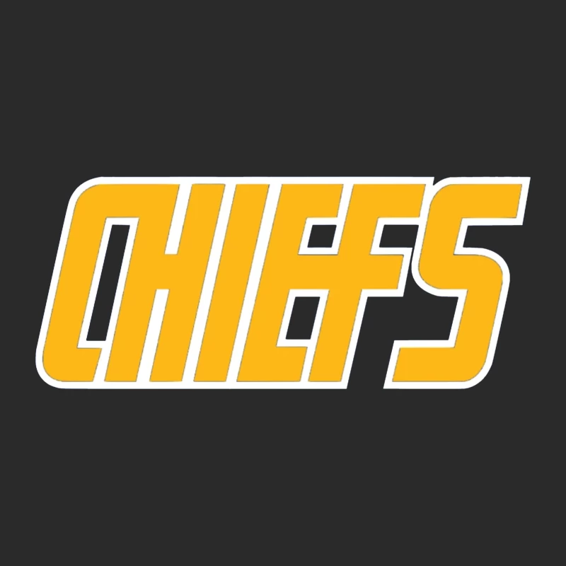 Yellow Chiefs Logo: NFL Sports Team Text Baseball Cap