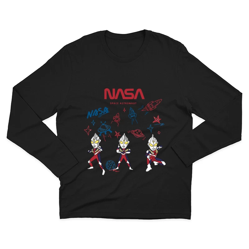 Weltraumabenteuer mit Astronauten und Raketen Herren Langarm T-Shirt