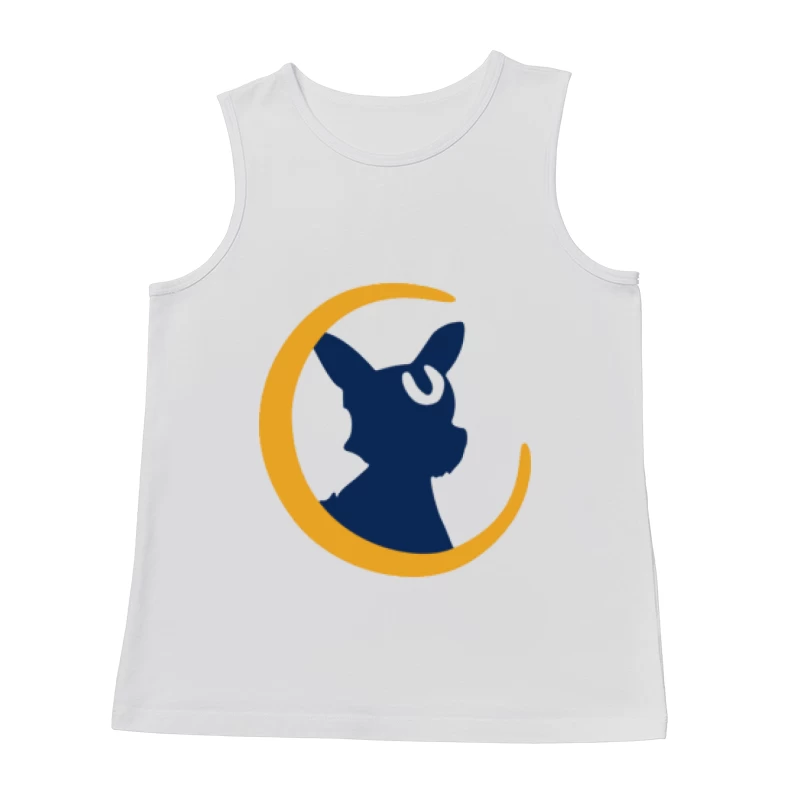 Siluette eines Mond-Katzen-Designs Herren Tanktops