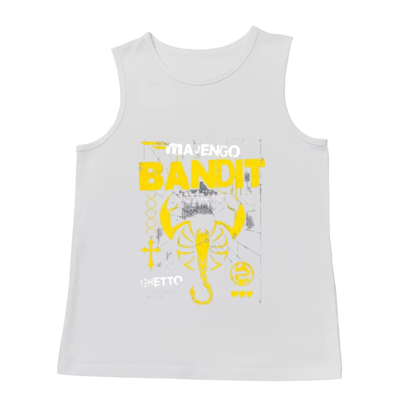 Yellow Bandit Scorpion Grunge Logo Design Male Tank Top