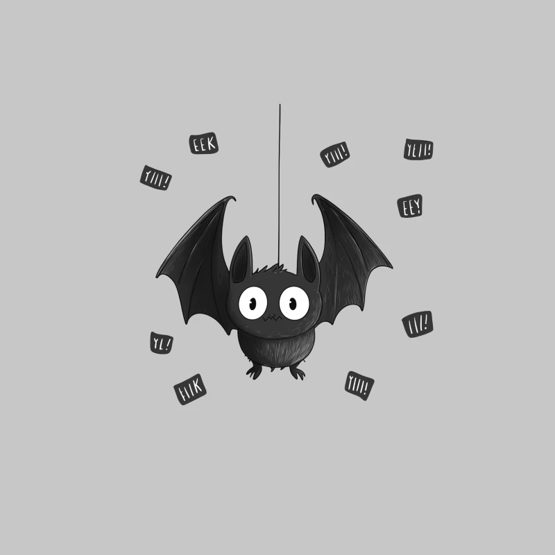 Cute Cartoon Bat: A Spooky Halloween Illustration Male Long Sleeve T-Shirt