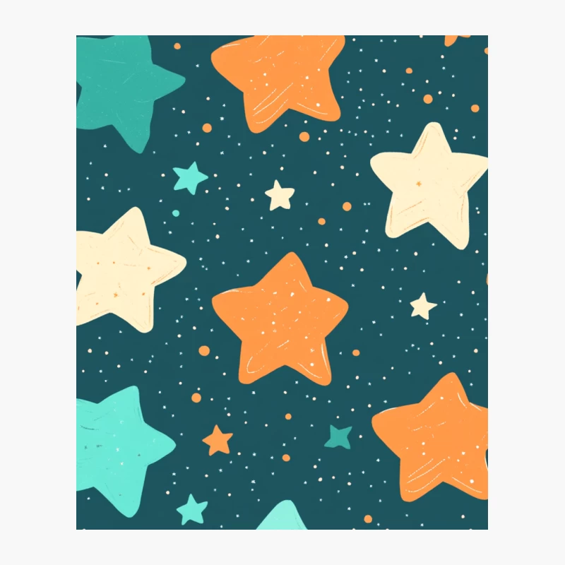 Whimsical Starry Night Sky Pattern Cotton Tote Bag