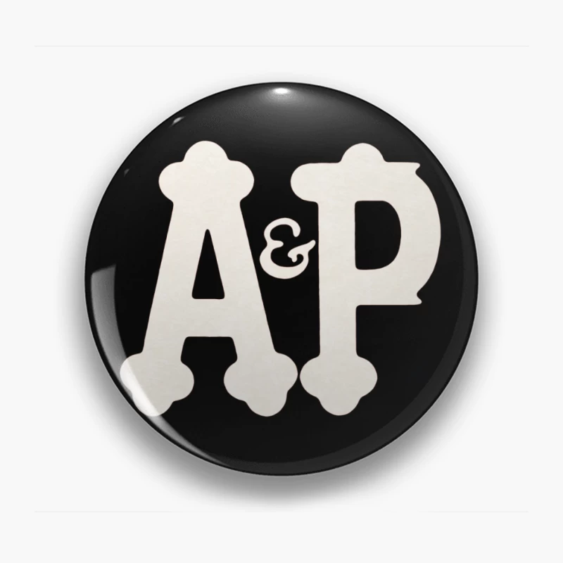 Decorative White AP Letters with Ampersand Pin