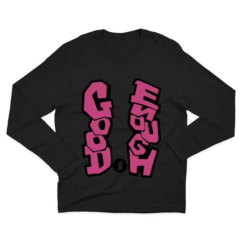 Optimistischer Slogan in Rosa Herren Langarm T-Shirt