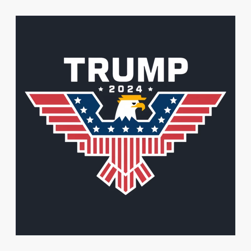 American Eagle Patriotic Political Campaign Logo 2024 Pin
