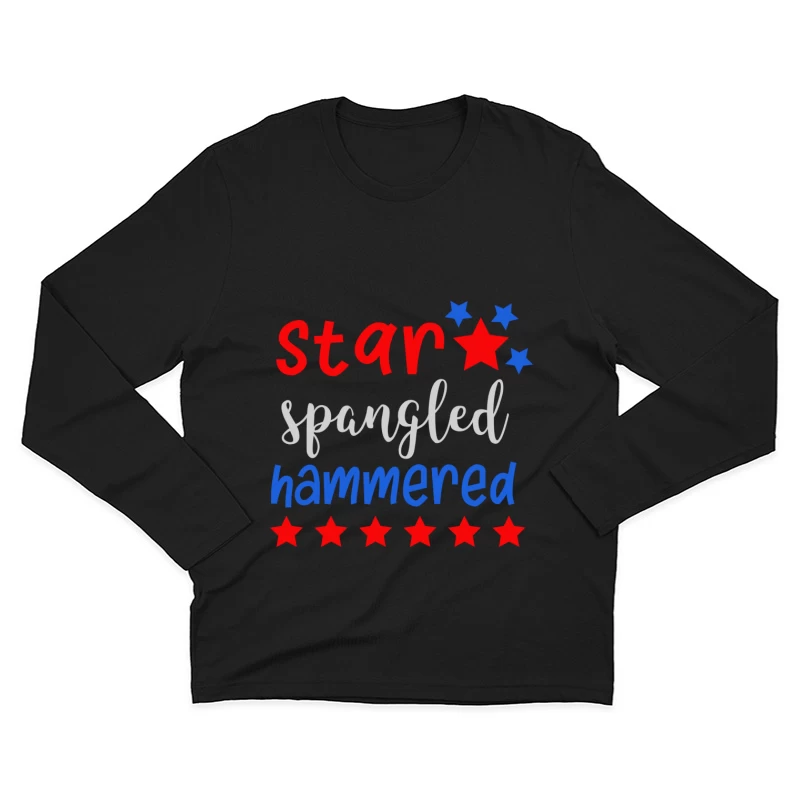 Design humoristique patriotique avec étoiles Homme Manches Longues T-Shirt