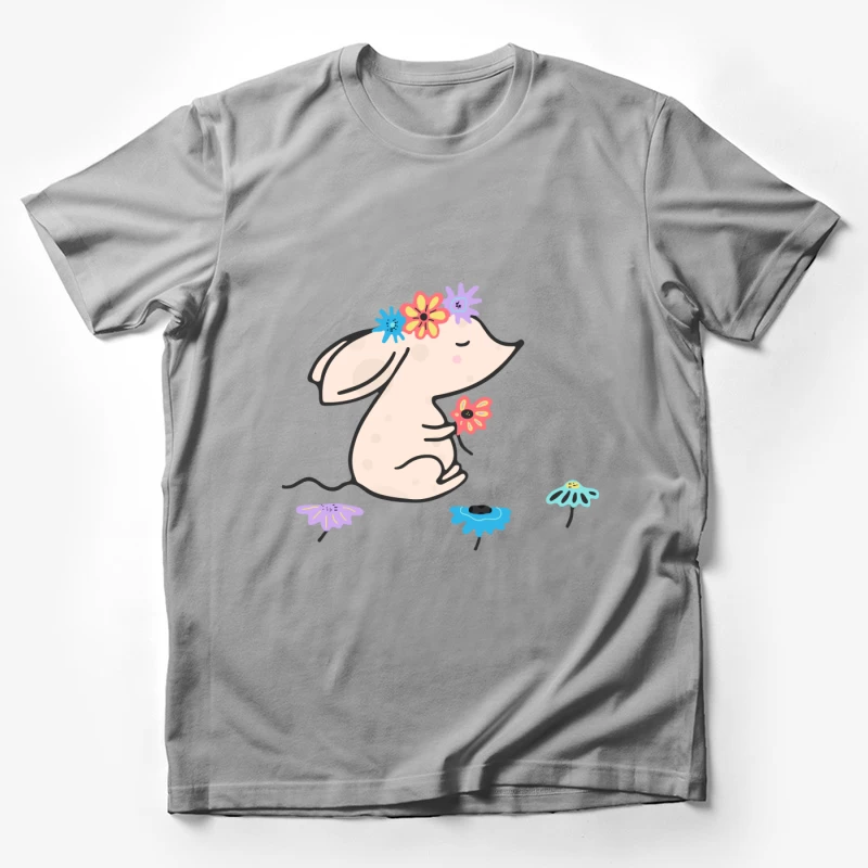 Souris mignonne avec des fleurs Homme T-Shirt
