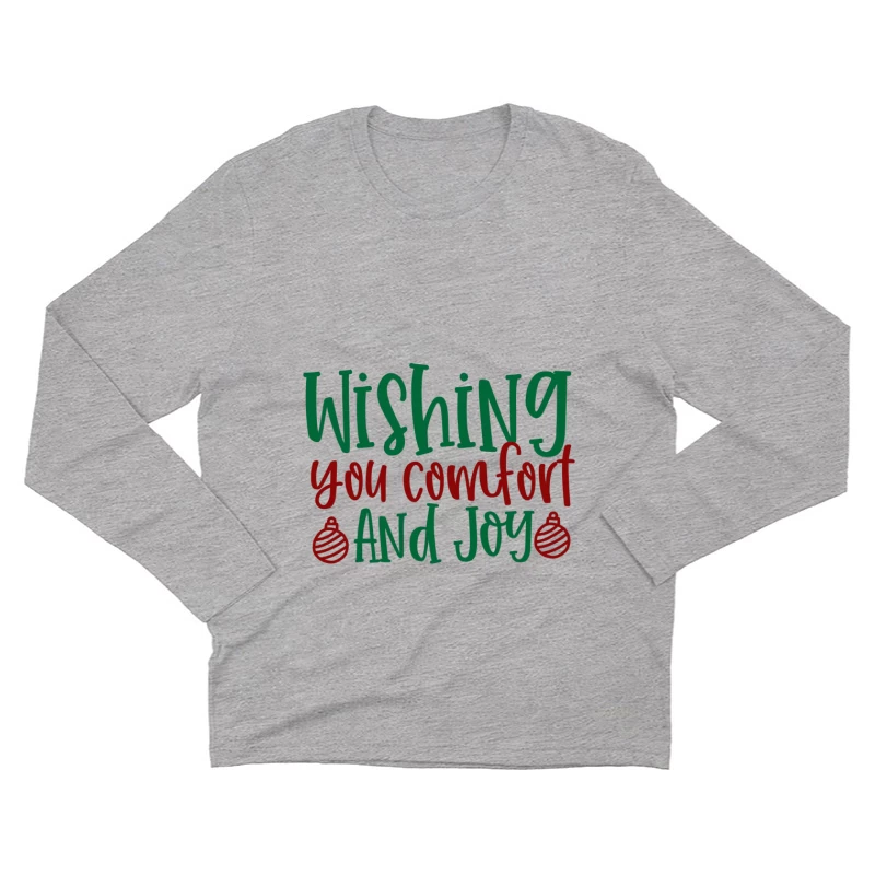 Carte de vœux festive avec confort et joie Homme Manches Longues T-Shirt