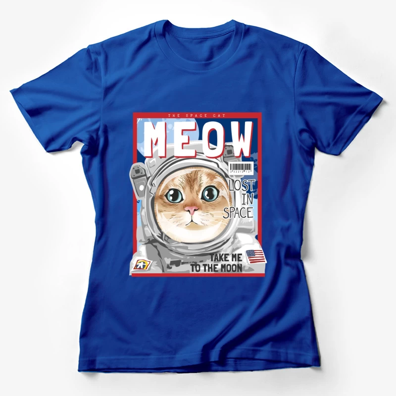 Weltraumkatze auf dem Titel des Magazins Damen T-Shirt