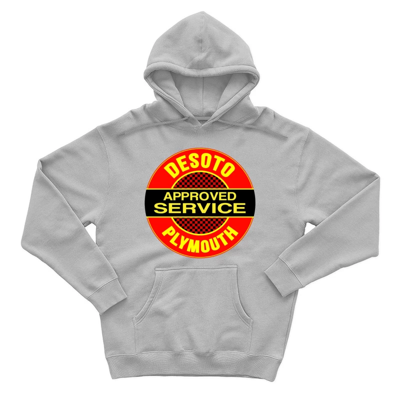 Vintage DeSoto-Plymouth Approved Service Station Logo Male Pullover Hoodie