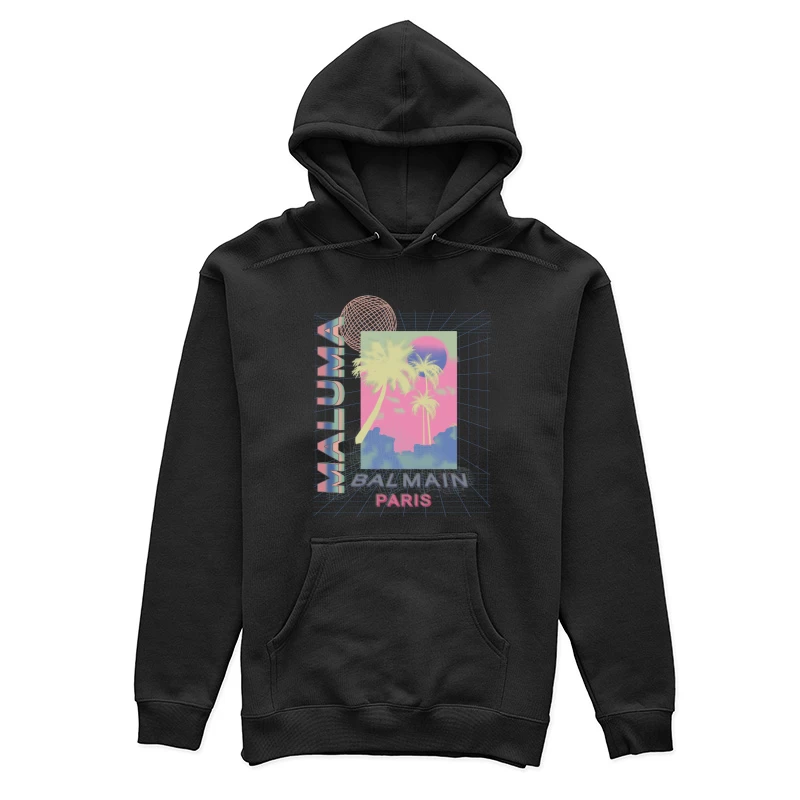 Retro-Design mit Palmen und Gitter Damen Pullover Hoodie