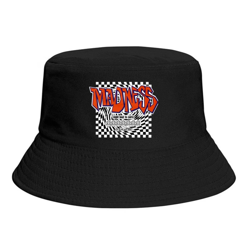 Madness - Night Boat to Cairo Album Cover with Checkerboard Design Bucket Hat