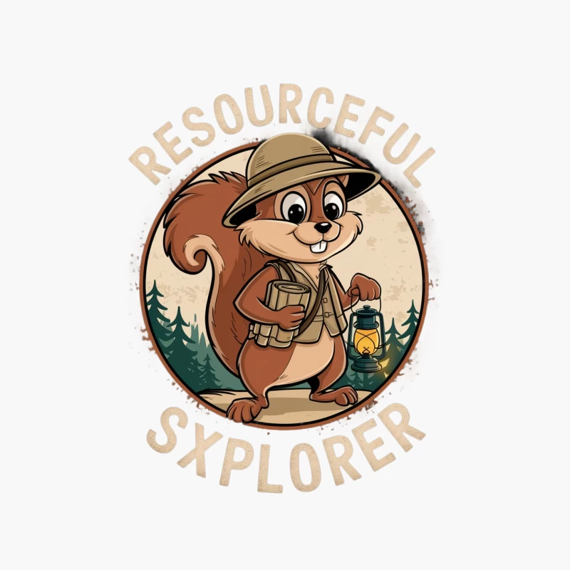 Resourceful Explorer Squirrel in Forest Adventure Cotton Tote Bag