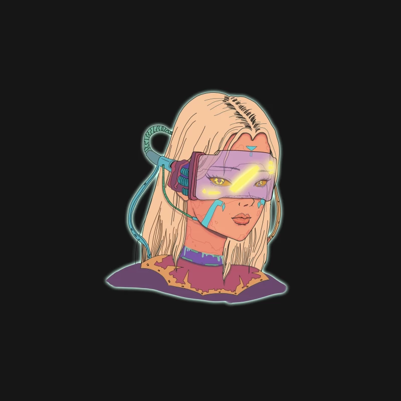 Cyberpunk-Futurismus-Porträt Herren T-Shirt