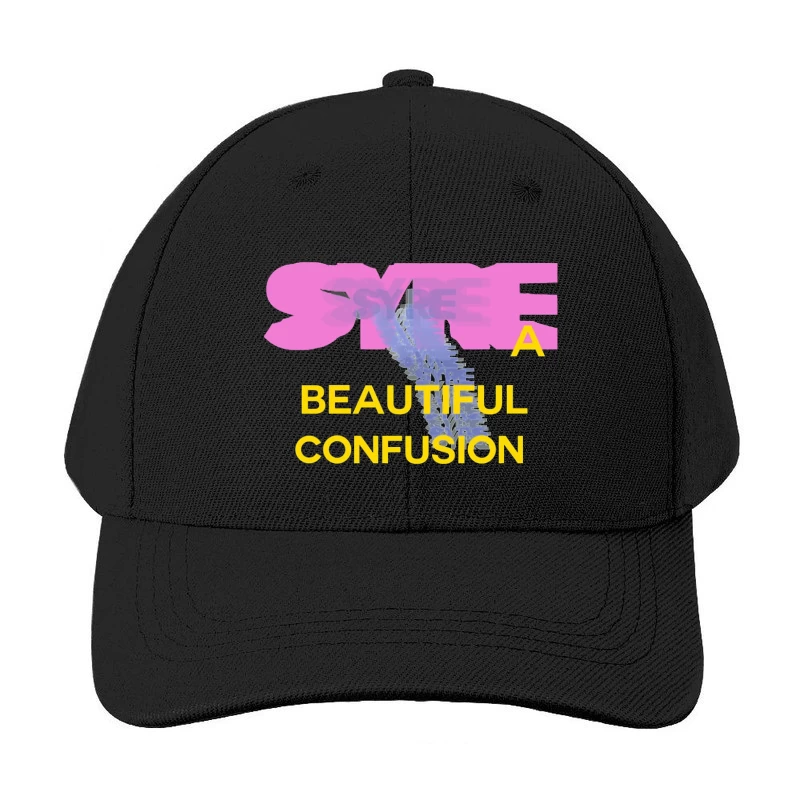 Beautiful Confusion: Abstract Typography Design Baseball Cap