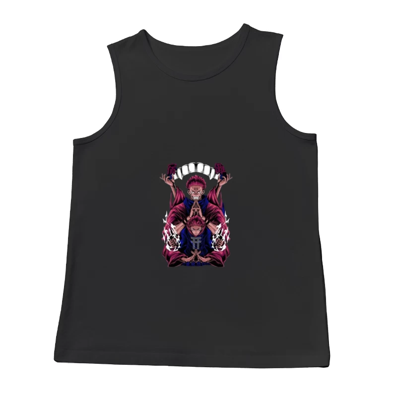 Doppeltes Dämonen-Design mit lodernden Händen Herren Tanktops