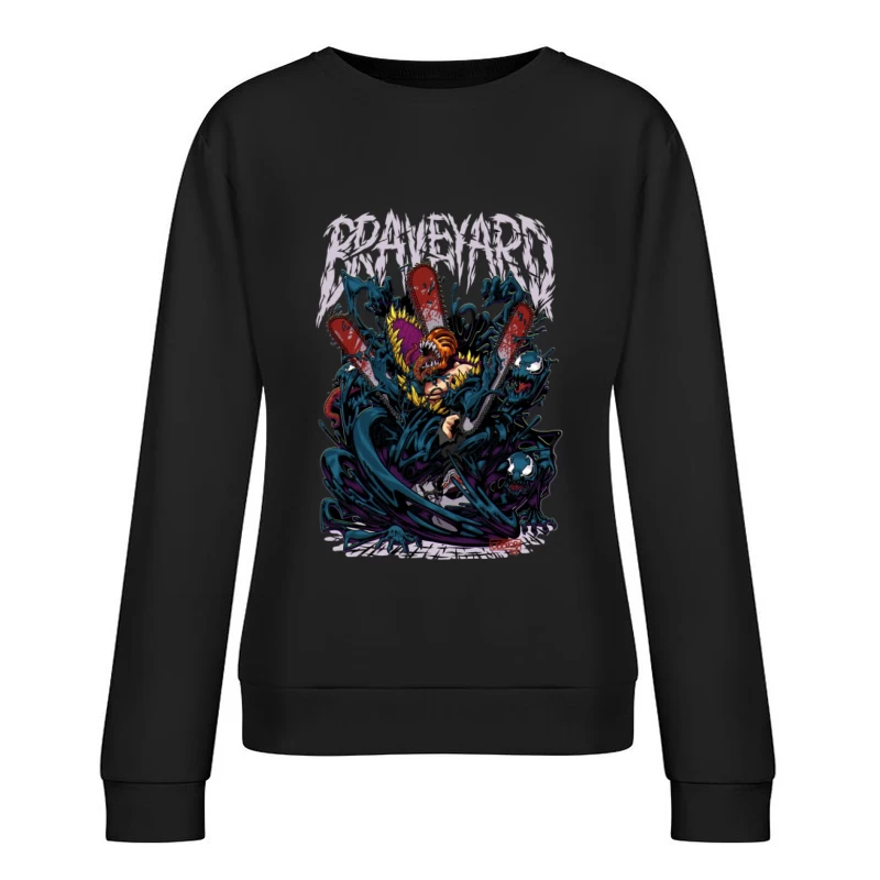 Schrecklicher Kampf mit Kettensäge und Monstern Damen Pullover Sweatshirt