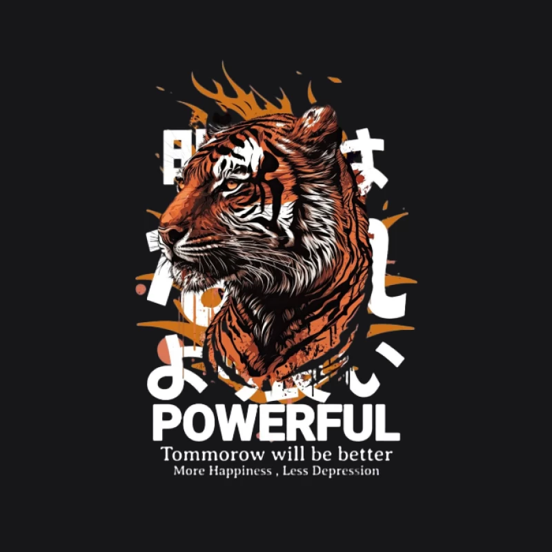 Tigre puissant avec texte motivant Homme Sweat à capuche