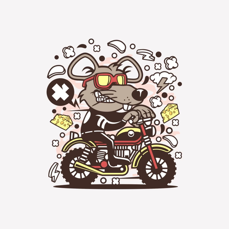 Souris sur moto avec fromage Femme T-Shirt
