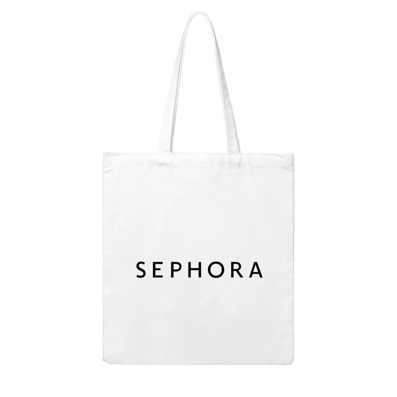 Sephora Black and White Corporate Logo Cotton Tote Bag