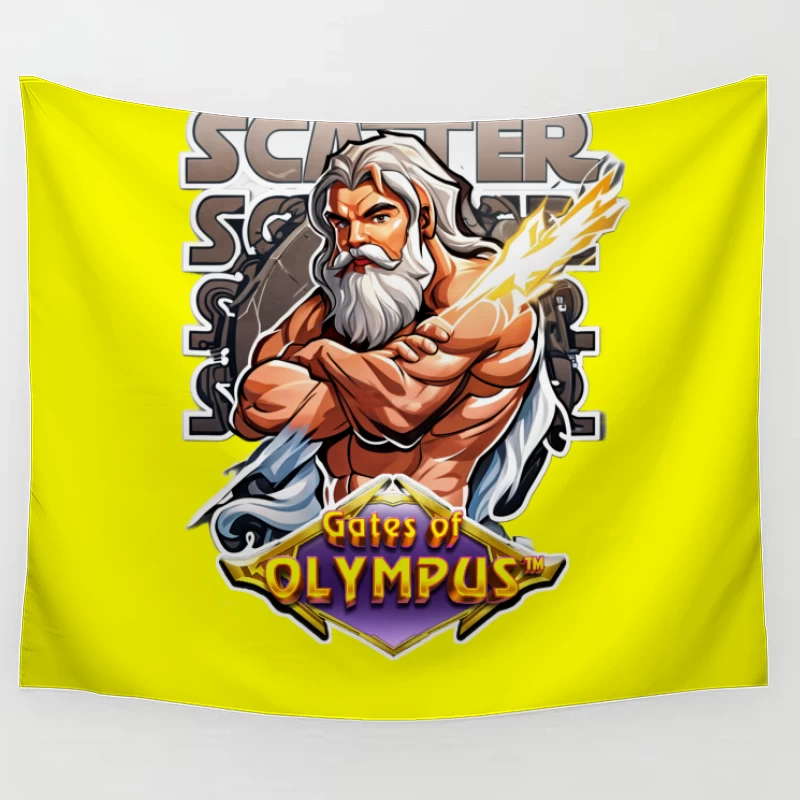 Gates of Olympus Slot Game Scatter Symbol Featuring Zeus Tapestry