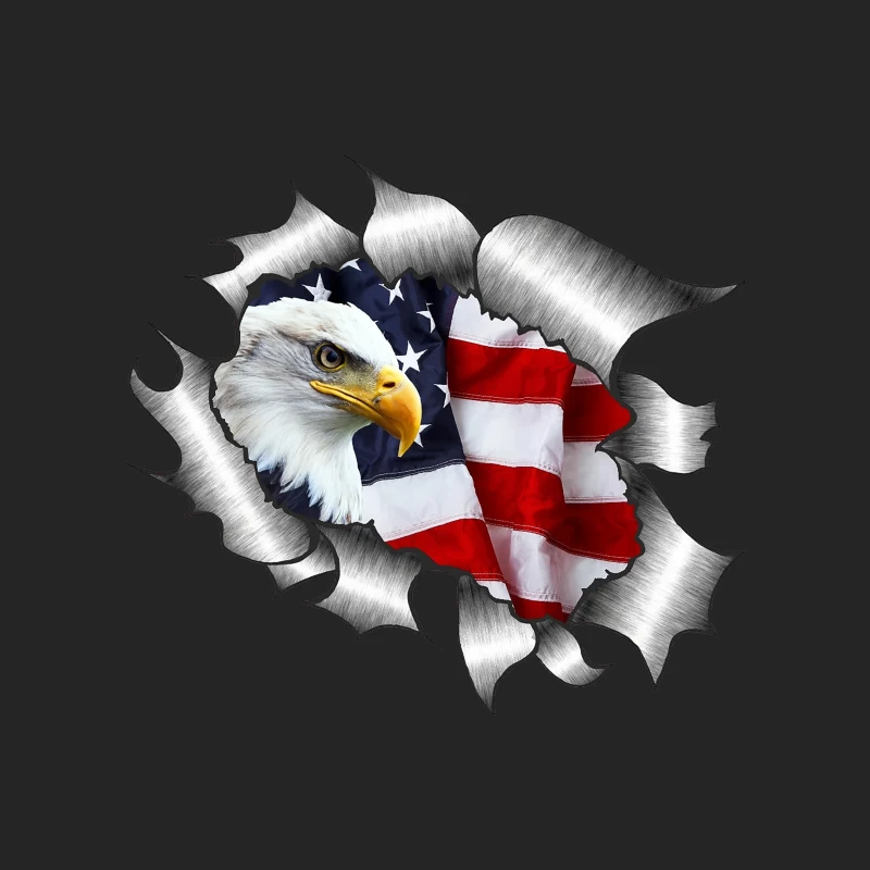 Adler vor amerikanischer Flagge Herren Pullover Sweatshirt