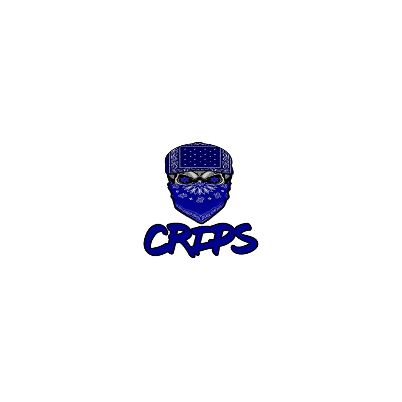 Blue Bandana Skull with Crips Gang Symbol Coffee Mug